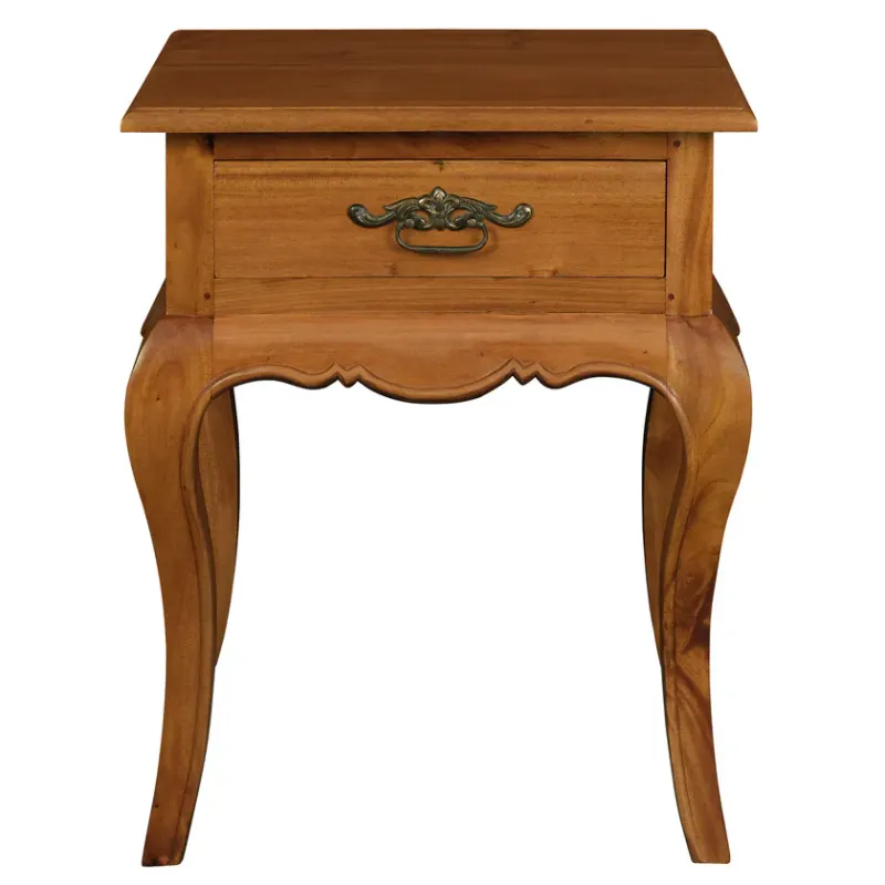 CT French Provincial Solid Timber 1 Drawer Lamp Table