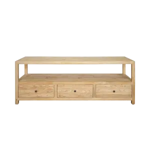 CR Sonoma Solid Timber 3 Drawer 1 Shelf Entertainment Unit thumbnail 1