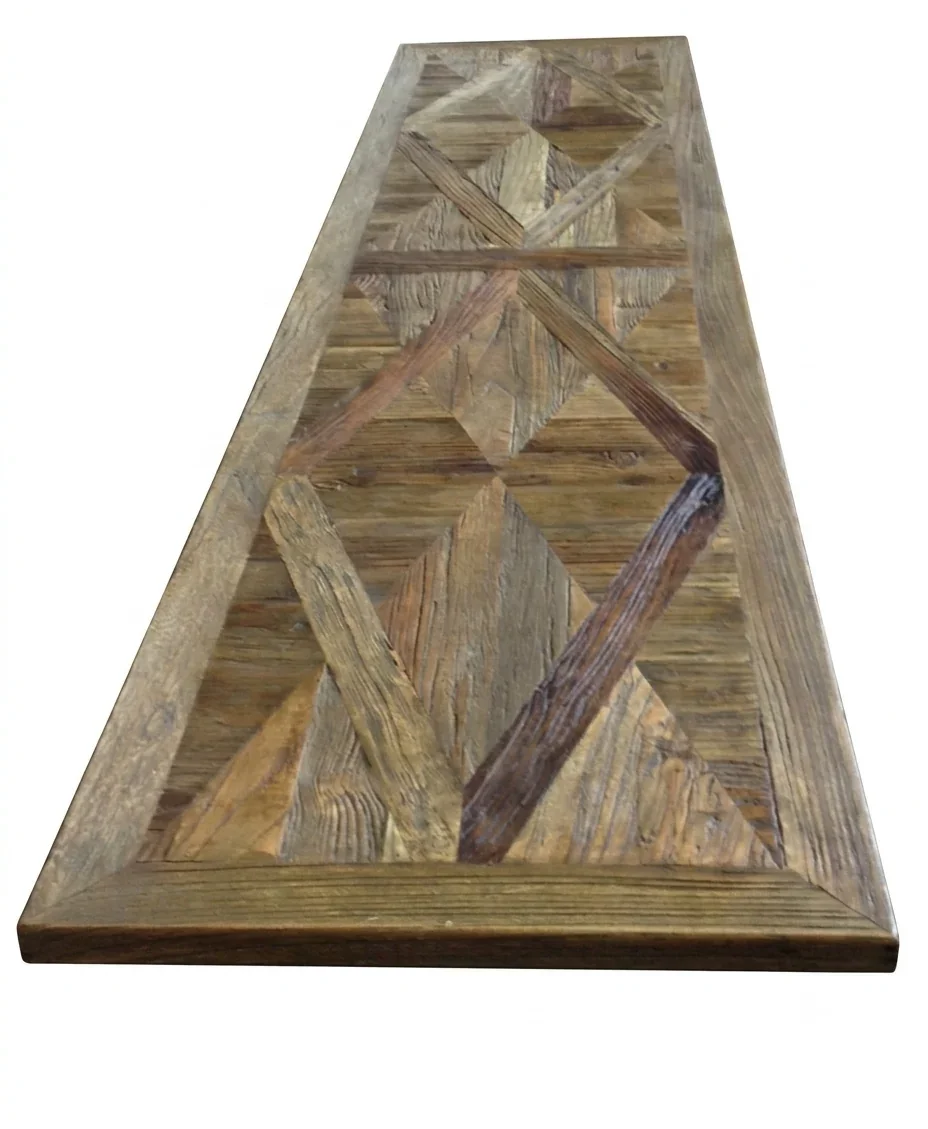 MF Parquetry Recycled Elm Timber 2 Drawer TV Unit