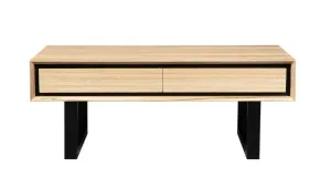 VI Ohio Solid Timber 2 Drawer Metal Base Coffee Table thumbnail 1