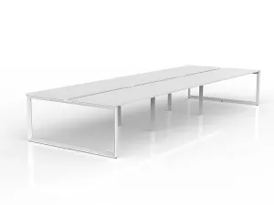 OL Anvil 6-User Double Sided Workspace – White Top with White Frame thumbnail 1