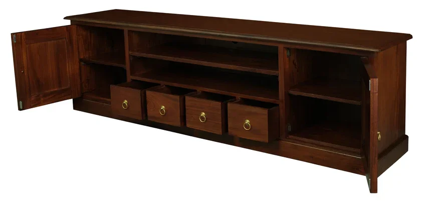 CT Tasmania Solid Timber 2 Door 4 Drawer Entertainment Unit