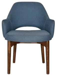 EZ Albury Walnut Stained Timber Frame Upholstered Hospitality Dining Armchair - XL thumbnail 2