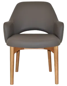 EZ Albury Solid Oak Stained Timber Upholstered Hospitality Dining Armchair - XL thumbnail 14
