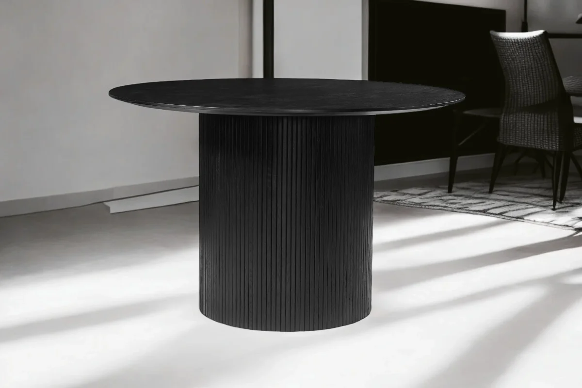 BT Miami 120cm Diameter Timber Round Dining Table with 4 Zara Chair Set