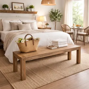 MF Madrid Recycled Elm Timber Bench thumbnail 3