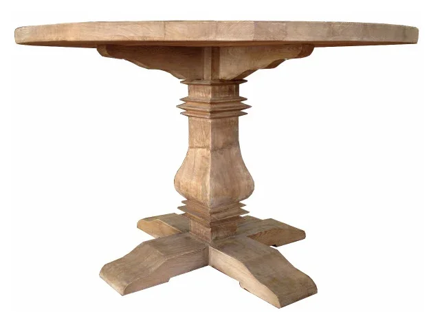 MF Mulhouse Recycled Elm Timber Pedastal Base Round Dining Table