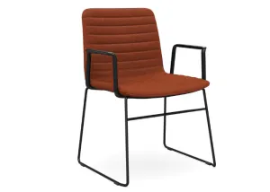 DD Nikola Black Sled Base Fabric Upholstered Chair with Arm Rest thumbnail 5