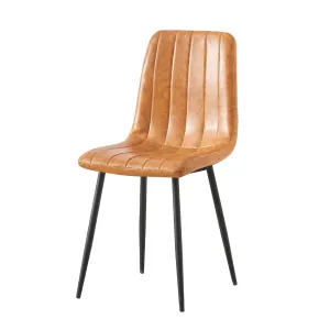 BT Theo Faux Leather Upholstered Metal Leg Dining Chair thumbnail 1