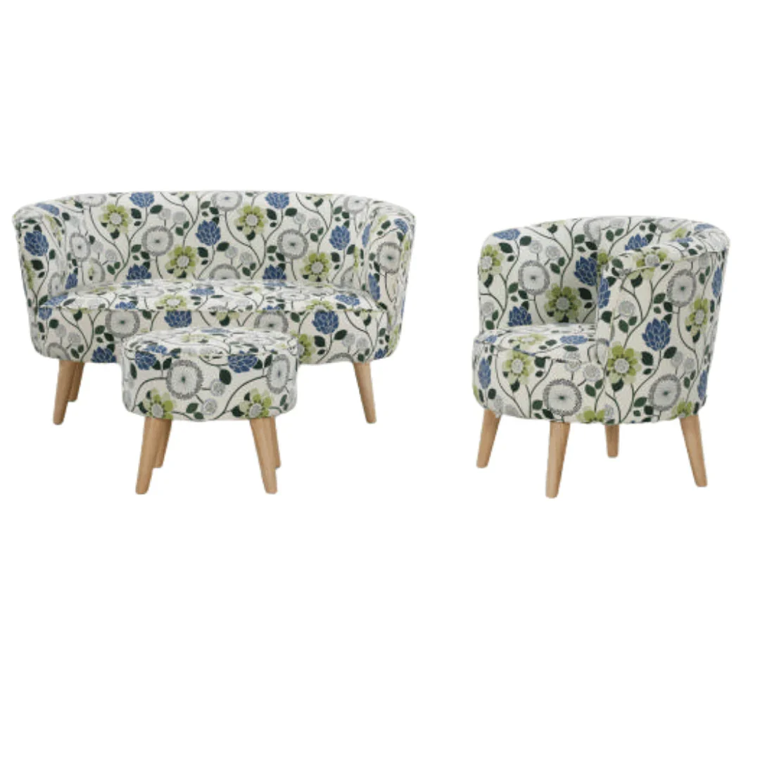 BT Stamford Scandi Digital Print Fabric Upholstered Foot Stool