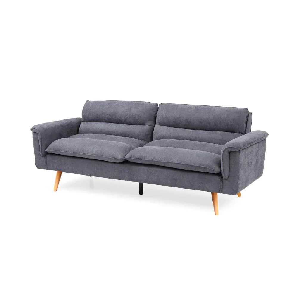HE Richi Fabric Upholstered Timber Leg 2 Seater Sofa Bed
