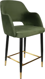 FL Sorbet Velvet Upholstered Metal Leg Hospitality Counter Stool thumbnail 1