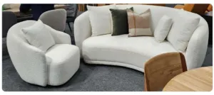 VI Ibiza Boucle Fabric 2.5 Seater Sofa - White and Light Grey thumbnail 4