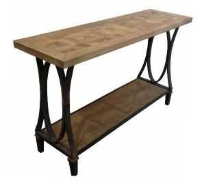 MF Bourke Recycled Elm Timber Hall Table with Rustic Metal Frame thumbnail 2