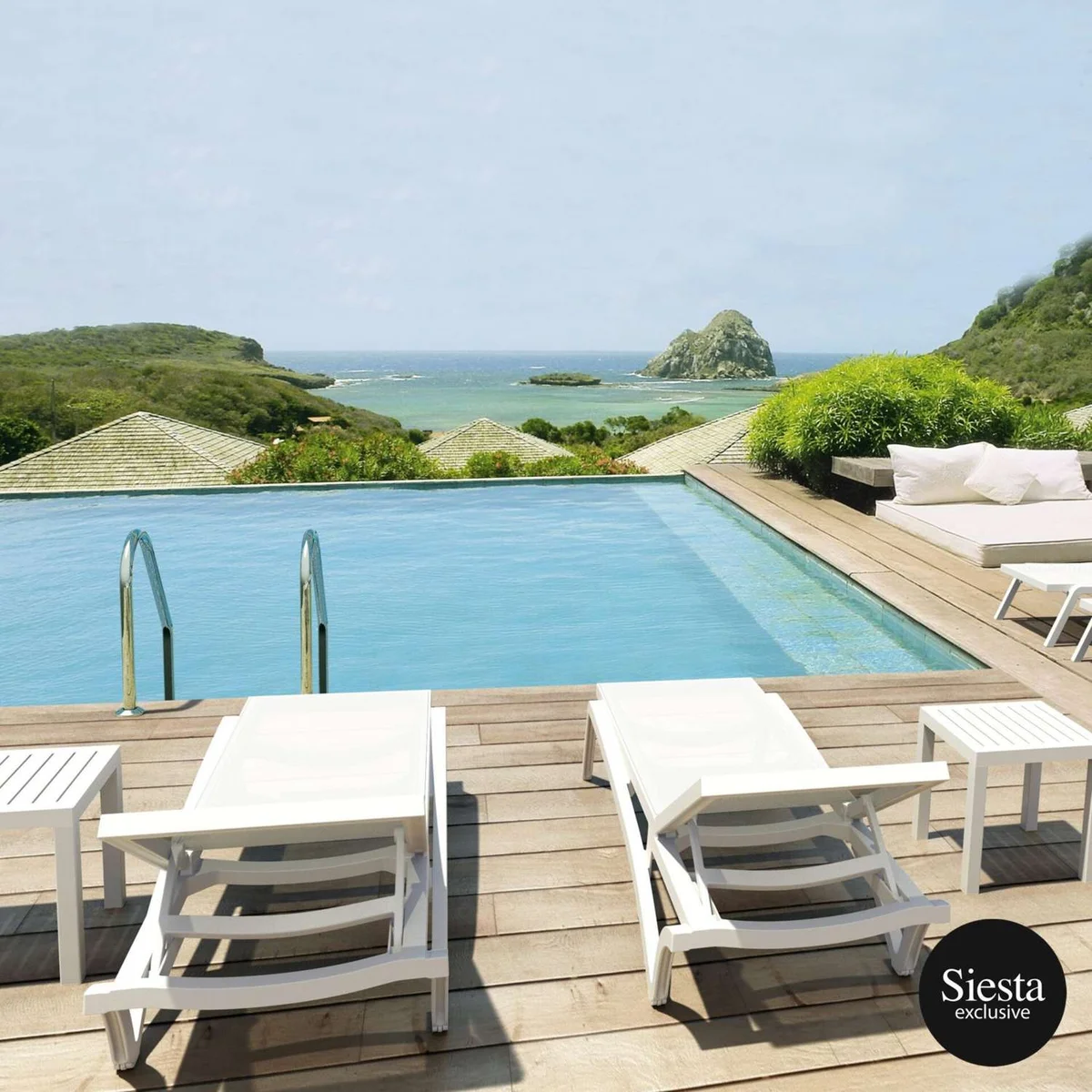 FL 2 Pacific Poolside Sunlounger with 2 Ocean Side Table Package