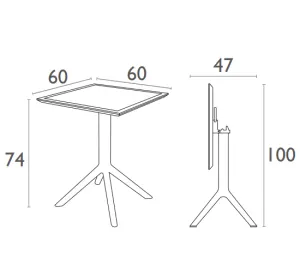 FL 5 Piece Hospitality Square Folding Dining Table & Air Chair Set thumbnail 16