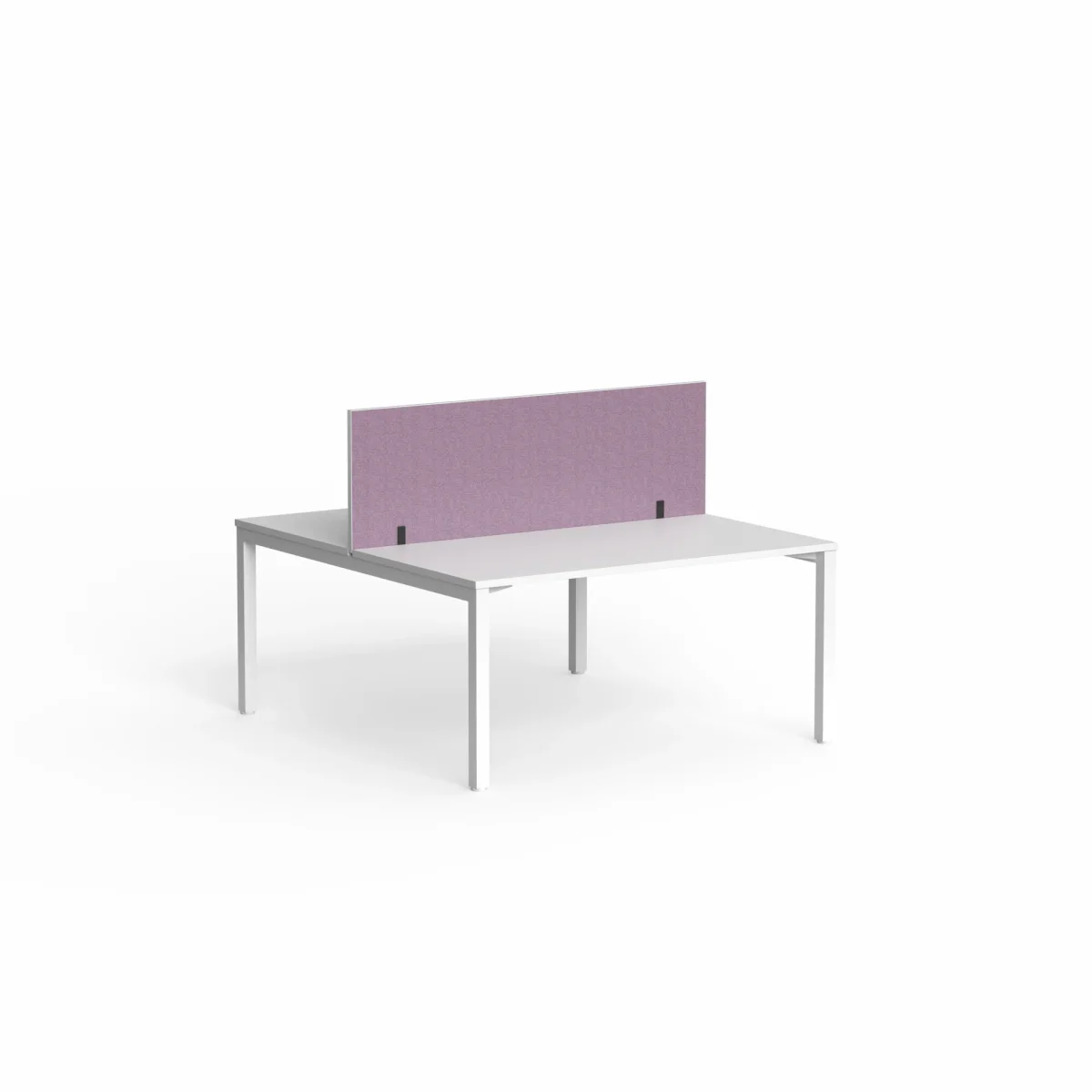OL Edge25 Spine Screen for Fixed Height Double Sided Desk - White Frame