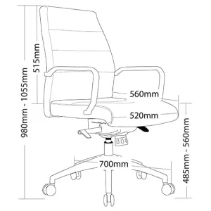 ST Cruz Mid Back PU Upholstered Executive Chair thumbnail 3