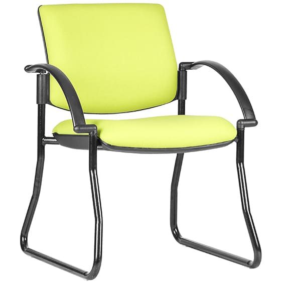 ST Maxi Black Sled Base Upholstered Hospitality Chair with Arms