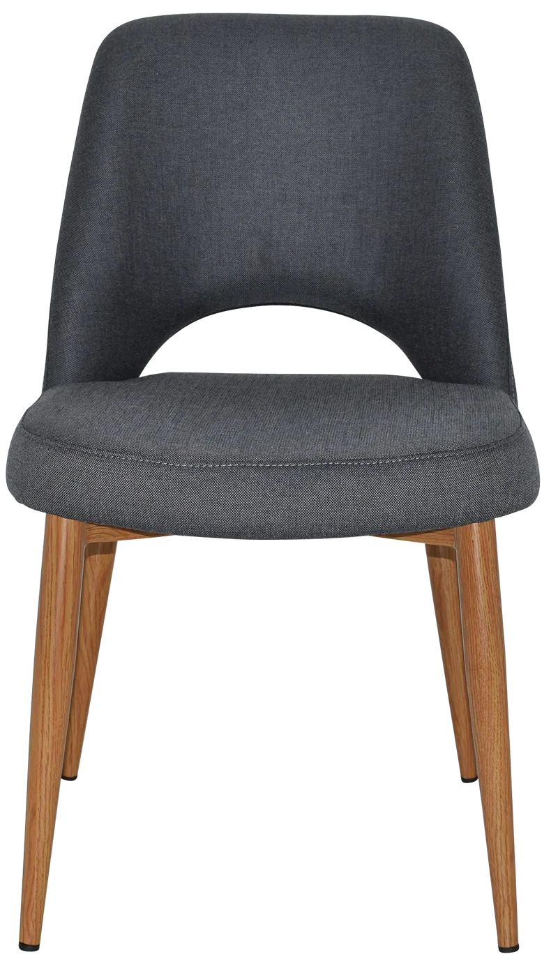 EZ Albury Oak Stained Metal Leg Upholstered Hospitality Dining Chair