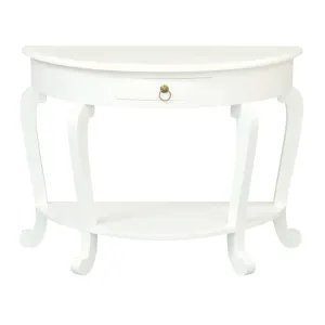 CT Cabriol Leg Solid Timber 1 Drawer Half Round Sofa Table thumbnail 8