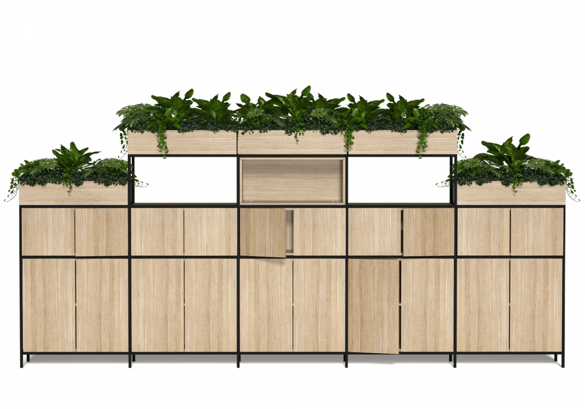 OL Rhodes 20 Door 5 Bay Welded Storage with 15 Planter Box