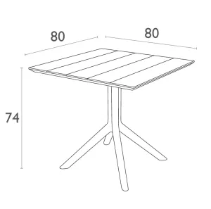 FL Siesta Paris Outdoor Square Dining Table - 80cm thumbnail 3