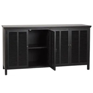 SH Lexi Solid Timber 4 Door Buffet in Black thumbnail 2