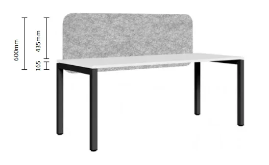 DD Plaza Single Sided Workstation For 2 Person with Sonic Screen