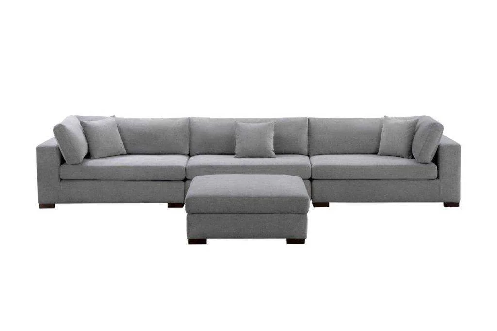 VI Cameo 5 Seater Fabric Lounge with Storage Ottoman