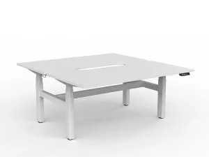 OL Agile Motion+ Electric Height Adjustable Shared Desk – White Top White Frame thumbnail 19