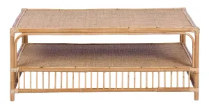TJ Laguna Rattan Coffee Table with Shelf thumbnail 1