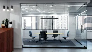 OL Modulus Meeting Table Twin Post Triple Span All Black Frame thumbnail 8