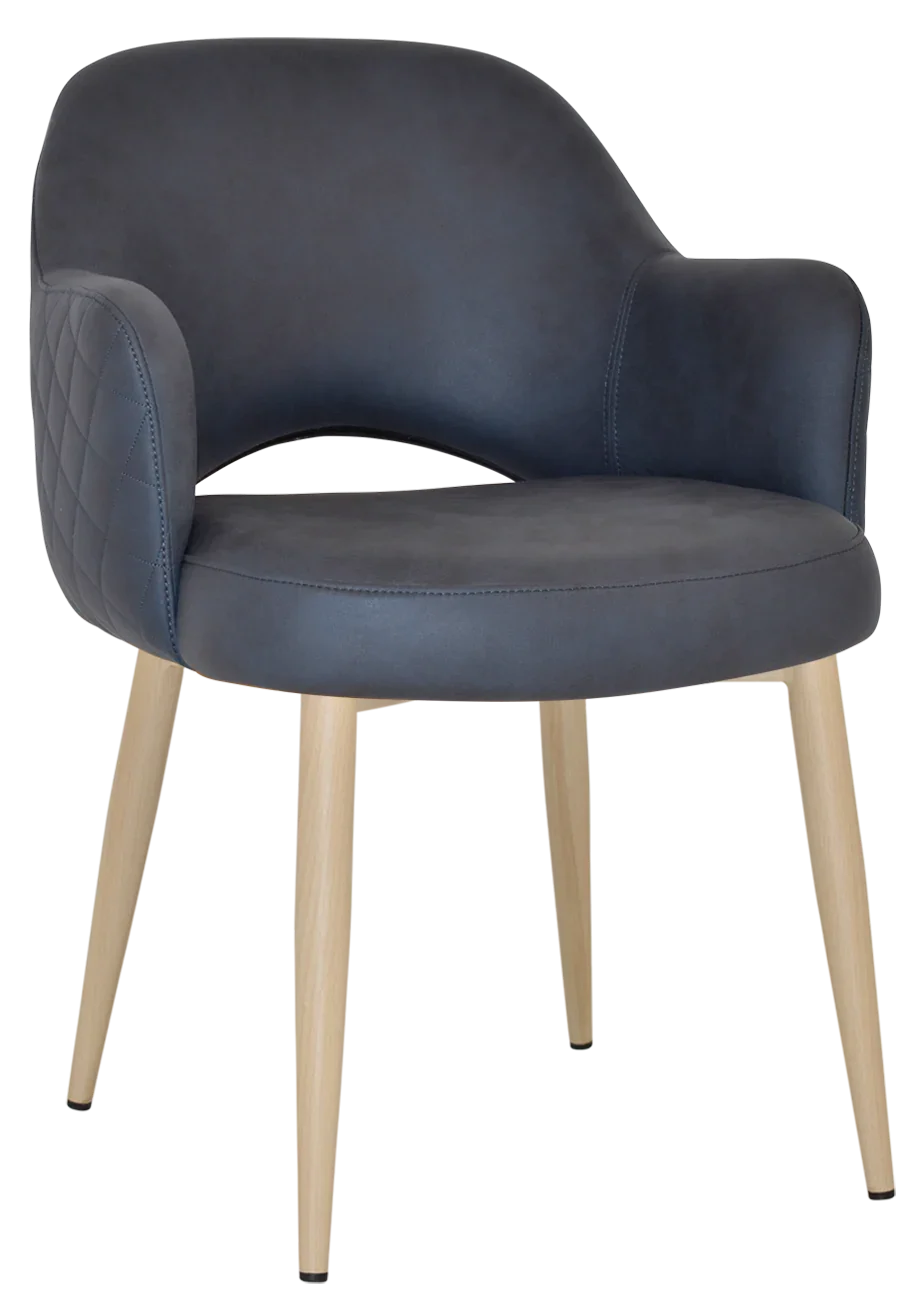 EZ Albury Birch Colour Metal Leg Upholstered Hospitality Dining Armchair