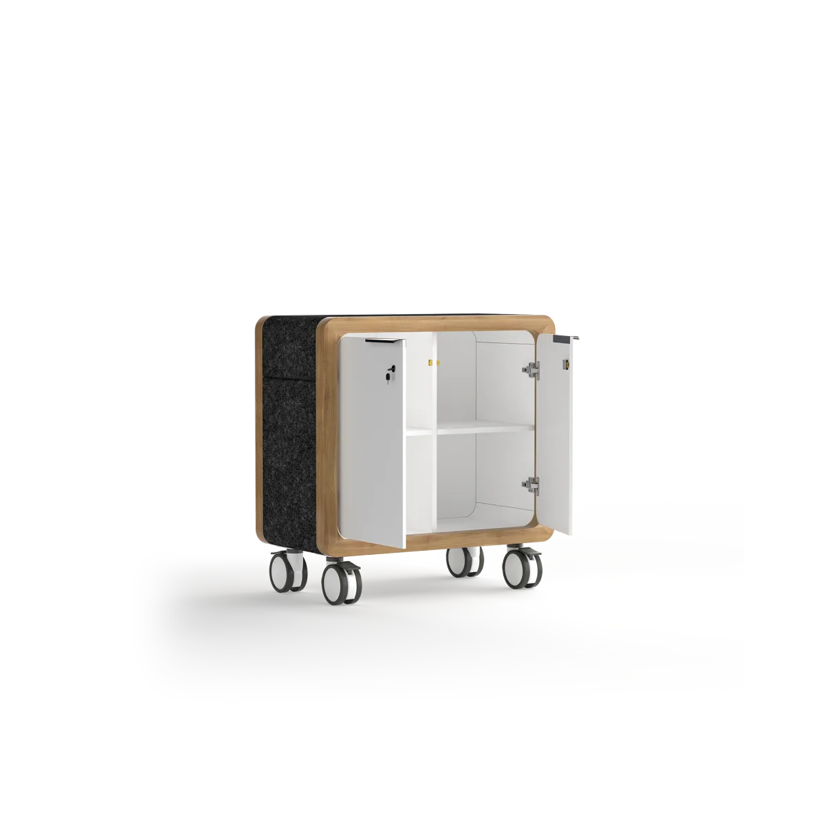 OL Rover 2 Door Mobile Credenza with Acoustic Pinnable Board