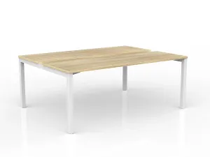 OL Axis 2-User Double Sided Workspace – Oak Top White Frame thumbnail 7