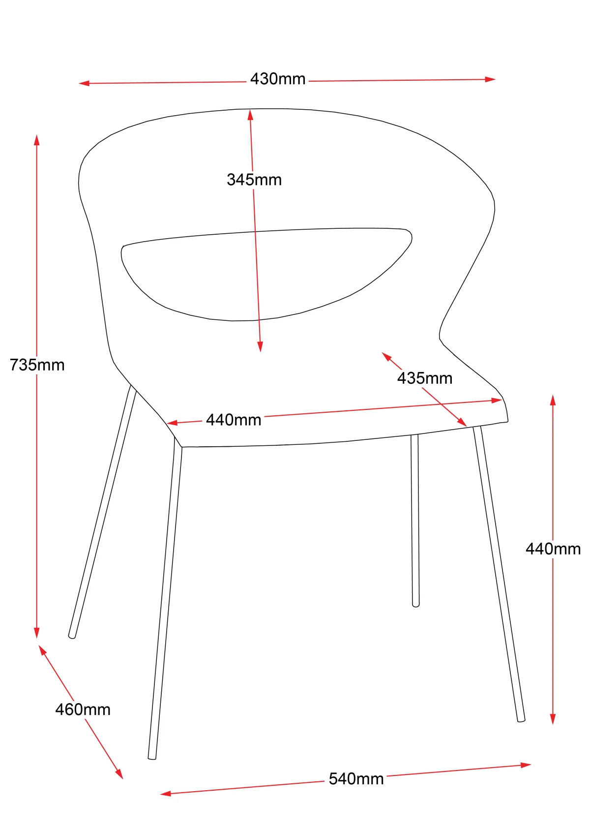RL Taurus Stackable Metal 4 Leg Hospitality Chair