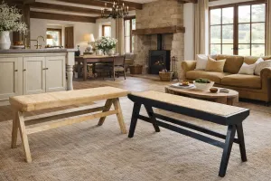 MF Pier Solid Timber Framed with Natural Rattan Bench thumbnail 2