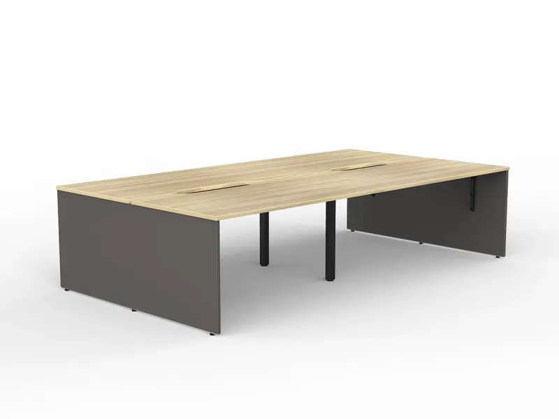 OL AltoSystem Double Sided Shared 4-User Workstation – Oak