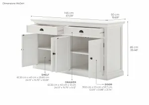 NS Halifax Solid Timber 4 Door 2 Drawer Buffet thumbnail 7