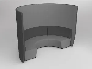 OL Motion Arc 3 Seater Reception Area Lounge with 2 Meter Privacy Wall thumbnail 1