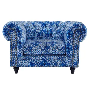 BT Chesterfield Velvet Upholstered Arm Chair thumbnail 1