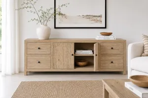 CR Sonoma Solid Timber 4 Drawer 2 Door Cabinet thumbnail 2