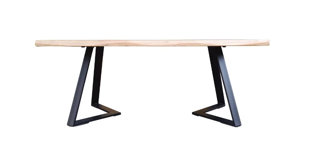 VI Juniper Metal Legs Timber Top Coffee Table