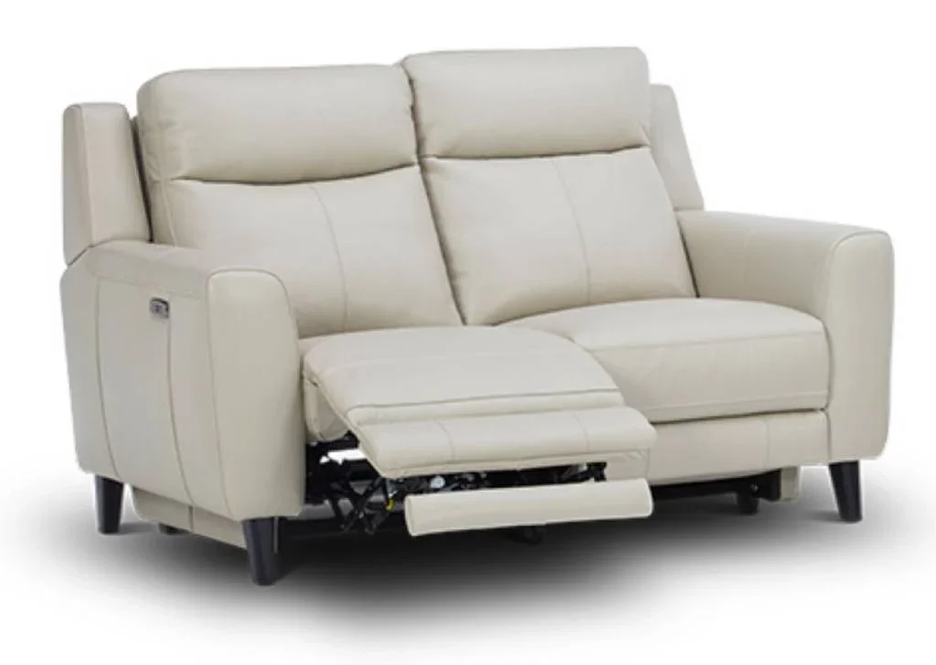VI Newman 2 Seater Electric Recliner Leather Lounge