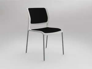 OL Game Fabric Upholstered Breakout Chair -4 Legs White Shell thumbnail 3