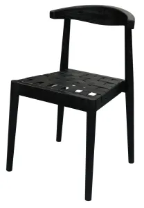 CT Elliot Solid Oak Timber Genuine Leather Seat Dining Chair thumbnail 3