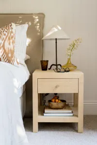 CR Kagu Solid Timber Raffia Finish 1 Drawer Bedside Table thumbnail 2