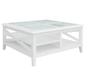 VI Hamilton Solid Timber Square Glass Top Coffee Table thumbnail 1