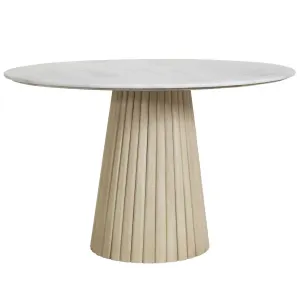 SH Marseille Timber Base Marble Top Round Dining Table thumbnail 1